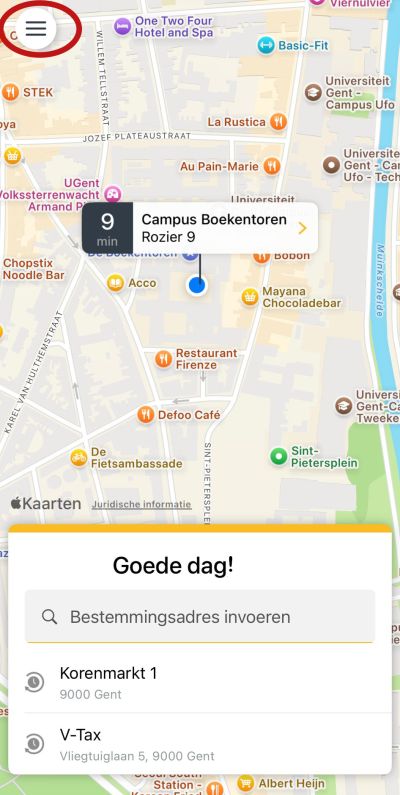 Betalingsmiddel toevoegen in de Taxi.eu app